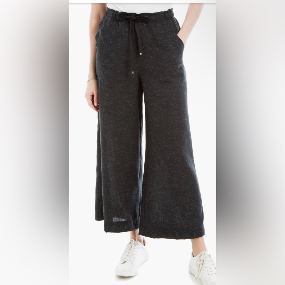 Max Studio Heathered Cropped Wide Leg Trouser